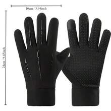 1 Pair Winter Warm Gloves, Anti-Slip Touchscreen, Unisex, Thick Fleece Lining, Windproof, Cold-Proof, Waterproof, Suitable For Cycling, Outdoor Sports, Autumn/Winter Seasons And Various Occasions. - Multicolor - View 7