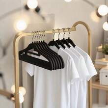 1 pieza Percha de madera con flocado antideslizante, percha de ropa de uso dual seco y húmedo con mayor grosor para almacenamiento en el armario