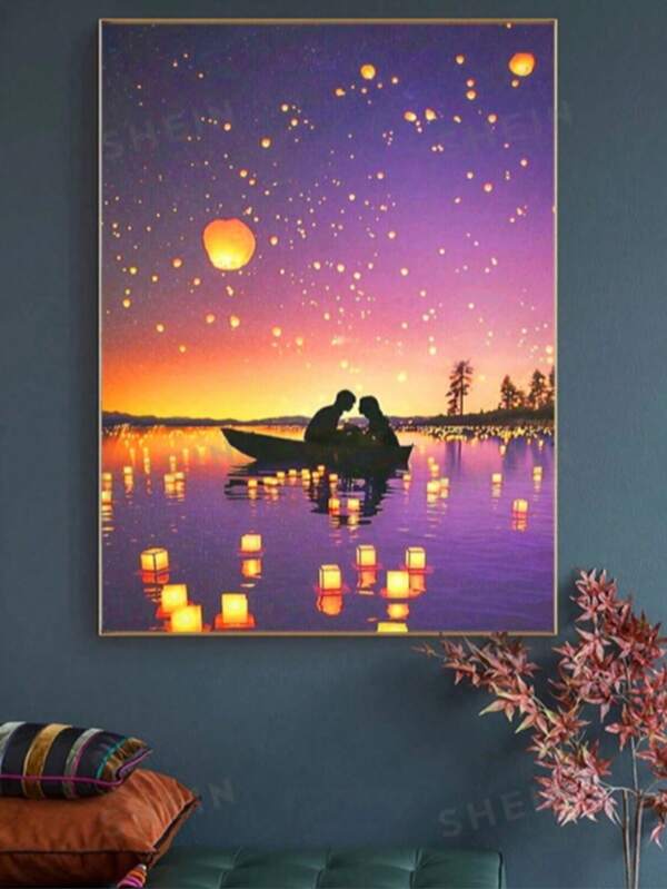 1pc DIY Full Drill Landscape Diamond Painting Picture, Decoration For Study, Office, Bedroom, Frameless Wall Art