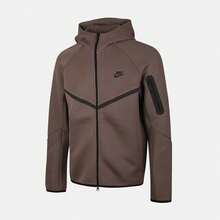 Nike 男式 AS M NK TCH FLC FZ WR 连帽衫 针织连帽外套 HV0950-289 - 棕色 - 查看 1