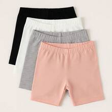 Kit 4 Shorts Infantil Básico Conforto e Liberdade  Básico, versátil para o Dia a Dia - branco-rose-branco-cinza - Visão 1