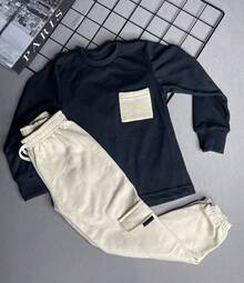 Children's Sweatshirt, Cargo Pants And Jacket Set For Boys And Girls, Autumn Winter - 黑色 - 查看 2