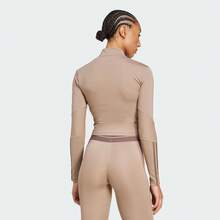 Adidas Áo khoác len có mũ trùm đầu HYG RIB TRACK J dành cho nữ JY2093 - Hồng - Xem 2