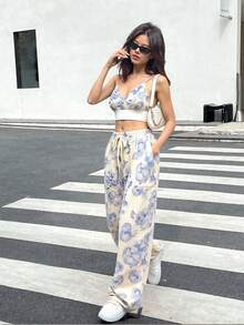 Women Two-Piece Outfits - Blue - View 5