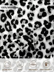 1pc Leopard Print Fitted Sheet, Bedding, Fitted Sheet, Mattress Cover, Soft & Comfortable Bedroom Mattress Protector, Fitted Sheet Only, Machine Washable - Multicolor - View 8