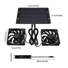 Solar Powered Fan Kit 20W Solar Panel Waterproof DC Exhaust Fan For C-Hicken Coop Camping Greenhouse