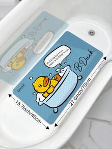 1pc Authorized B.DUCK Shower Mat, Thick & Cute Cartoon Duck Design, Surfing Duck, HELLO Duck, Raincoat Duck, Anti-Bacterial, Non-Slip Strong Suction Cup Bath Mat, Easy To Clean, Bathroom Accessory, Bathroom Decor - Multicolor - View 10