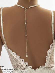 1 件女士时尚铁合金多层流苏身体链，性感沙滩身体链