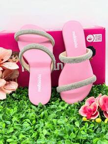 Girls' Flat Sandals, Slide Molekinha, Comfortable Youth - Mawar Kristal - View 6