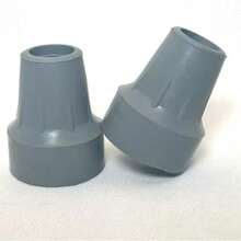 10 Regatónes 3/4 Repuesto Para Muleta Tipo Americano Con Arandela Negro y Gris - Gris - Ver 4