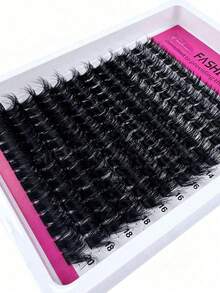 240 Stück/144 Stück 8D Luxus Flauschige DIY Cluster Wimpern - 9-20mm gemischte Länge Wimpernverlängerungen 0,07mm Russisch D Curl Dick & Wiederverwendbar Dramatische Wimpern Einfach für Anfänger - 12 Tabletts 60D/80D200D Sortiment Wimperncluster, Wimpernbüschel, Einzelwimpern, Wimpern, Künstliche Wimpern