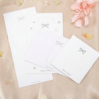 50 piezas de bolsas de embalaje con tarjetas de lazo en blanco, tarjetas de etiqueta de precio adecuadas para accesorios para el cabello y exhibición de joyas