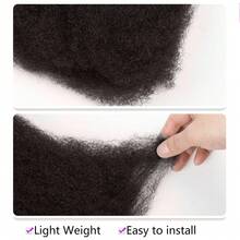 1 Pack Afro Kinkys Bulk Hair For Braiding Dreadlock Extensions 8 Inch DIY Synthetic Afro Kinky Curly Braiding Hair For Micro Twist Repair Locs Springy Afro Twist Hair For - Black Brown - View 4