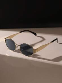 1 pereche/2 perechi ochelari de soare unisex cu ramă ovală din metal vintage boem, potriviți pentru petrecere, subțierea feței, purtare zilnică și accesorii fotografice