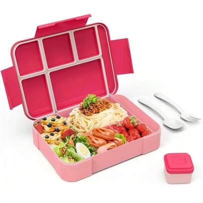 1330ml Adult Bento Lunch Box With Compartments, Leakproof Meal Prep Container With Utensils, Suitable For Office And School Lunch, Microwave , Back To School