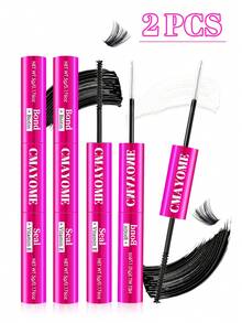 [Klej o długotrwałym działaniu przez 72 godziny] Opakowanie 1/2/3 sztuk hipoalergicznego kleju do rzęs 2 w 1 i płynu utrwalającego | Klej o długotrwałym działaniu przez 72 godziny, bez lateksu, wodoodporny | Nadaje się do domowych kępek rzęs, sztucznych rzęs | Mieszany czarny klej do przedłużania rzęs