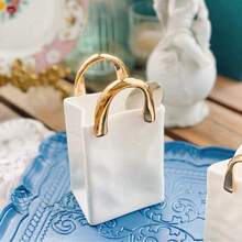 1 pezzo Borsa creativa a forma di vaso di lusso, accessorio per la decorazione della casa in resina minimalista moderna, vaso di fiori, decorazione per la stanza - Multicolore - Visualizzare 2