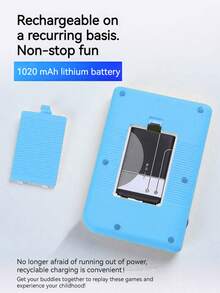 1pc Handheld Game Console  New Retro Game Handheld  Containing 400 Games  Nostalgic Classic Old-Fashioned Game Console Portable Mini Double-Player Small Game Console  Can Be Connected To TV  Teen Memory Birthday Gift - Baby Blue - View 10