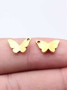 40 件 13x8 毫米（0.51x0.31 英寸）蝴蝶吊坠，适用于手链、项链、耳环、珠宝制作、珠宝工艺品配件