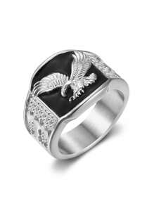 MONALLY 1pc 18K Gold Plated Stainless Steel Eagle Men's Ring, Perfect For Parties, Banquets & Nightclubs Jewelry Gift - Ring - View 26
