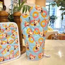 Personalized Pet Face Oven Mitts, Customized Face Oven Mitts, Your Photo Oven Mitts, Chef Gifts, Baking Oven Mitts, Fun Gifts, Oven Mitt And Pot Holder Set, Personalized Oven Mitts, Personalized Pot Holders, Personalized Kitchen Gifts, Custom Personalized Oven Mitts, Bridal Shower Oven Mitts, Mother's Day Kitchen Gifts Customized Kitchen Set - Multicolor - View 4