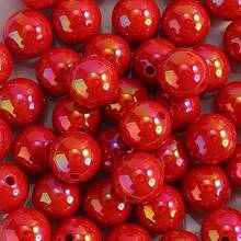 4/10/20pcs Acrylic Shiny Red Cute Strawberry Series Disco Wave Point Spaced Bead For Jewelry Making Bracelet Necklace Earrings DIY Keychain Mobile Phone Chain Pen Bead Craft - Red - View 13