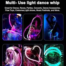 Approx. 180cm/70inch Color Changing Fiber Optic Whip Light, 360° Rotation, USB Rechargeable Luminous Dance Whip For Rave Party, Carnival, Festival, EDM Party, Halloween Decoration - Multicolor - View 4