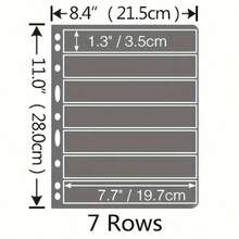 Páginas sueltas para álbum de sellos, 10 hojas (20 páginas) de páginas de sellos de 7 filas