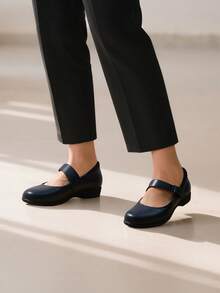 Women's Flats Arch Support Comfortable Casual Ballet Mary Business Office For Women Dressy And Work Ankle Strap Dress Flats Shoes - 藍色 - 查看 4