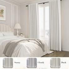 Beige Linen% Blackout Curtains 84 Inch Long, Rod Pocket/Back Tab/Hook Belt/Clip Rings, Thermal Insulated Drapes Bedroom Living Room With Hooks (1 Panel, 60 X 84), Stylish Window Treatments - Caramel Brown - View 7