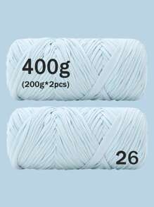 1/2 piezas Hilo de camiseta premium - 200g/pieza Hilo elástico de alta calidad, hilo de poliéster suave y elástico para proyectos de ganchillo vibrantes, ideal para decoración del hogar, manualidades DIY como tejido DIY, proyectos de ganchillo, bolsos tejidos a mano, cestas, mantas, alfombras, zapatos, pantuflas, cojines y muñecas, hilo multicolor | Hilo de poliéster | Hilo acrílico | Accesorios de tejido