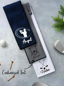 (Text cu model personalizat) Prosop sport de golf Prosop sport imprimat cu nasturi pentru alpinism Prosop sport ultrafin din fibră portabilă cu tijă de ștergere Prosop de yoga Prosop de golf cu pliere triplă