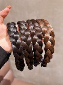 2025 New Twisted Braid Wig Hair Band | Voluminous High Crown Design + Fishbone-Braided Accent | Stylish Headband For Looks & Glamorous Events Hairband Hair Hoop