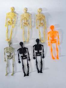 5pcs/10pcs Halloween Hanging Decor Skull Ornaments, Halloween Props Skull Model Figurines For Haunted House, Bar, Bedroom Decoration