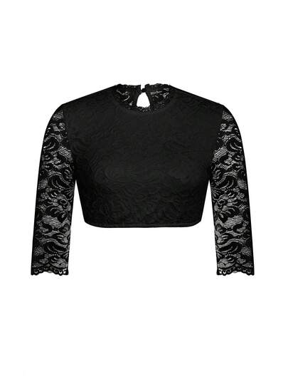 ii Bavarian Oktoberfest Costume Traditional Dirndl Floral Lace Blouse Classic Tops, Halloween