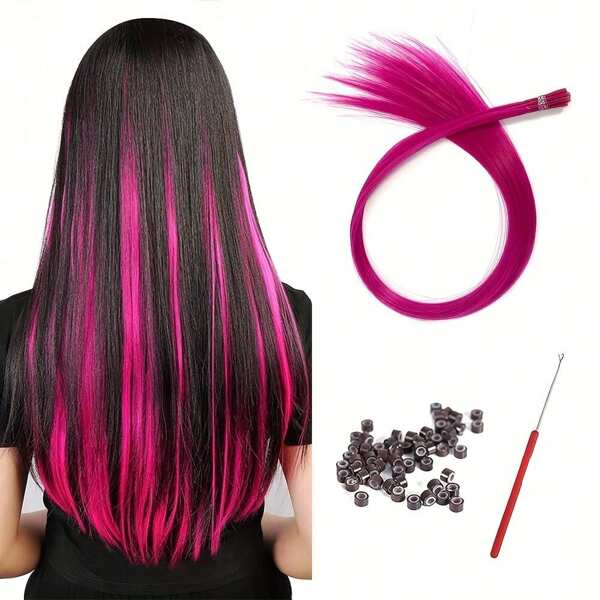 50 piezas de extensiones de cabello natural con aspecto y tacto natural para mujeres de moda - perfectas para festivales de música, Halloween, escuela, viajes y celebraciones de Navidad y Año Nuevo, regalos esenciales para vacaciones