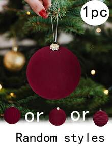 1个/12个装天鹅绒圣诞装饰球，植绒圣诞树球挂饰，防碎圣诞灯泡装饰套装，塑料天鹅绒装饰球，适用于节日婚礼派对家居装饰、圣诞装饰、房间装饰、冬季圣诞装饰、家居圣诞礼物、圣诞装饰 - 彩色 - 查看 10
