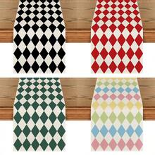 1pc/100pcs, Black, Red, Green, Blue, Colorful, 33*183cm Linen Table Runner, Home Decor, Suitable For Party, Gathering, Family Dinner - Multicolor - View 2