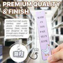 Dấu trang hình ngỗng dễ thương, dấu trang kim loại thời trang dành cho người yêu sách, dấu trang hình sâu sách màu hồng, phụ kiện cho sâu sách, món quà tuyệt vời cho độc giả, quà Giáng sinh/sinh nhật cho câu lạc bộ sách. - Nhiều màu - Xem 4