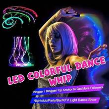 Approx. 180cm/70inch Color Changing Fiber Optic Whip Light, 360° Rotation, USB Rechargeable Luminous Dance Whip For Rave Party, Carnival, Festival, EDM Party, Halloween Decoration - Multicolor - View 3