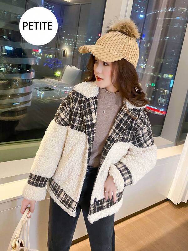 Petite Girl Lambswool Jacket Women's 2025 New Fashion Autumn And Winter Short Small Versatile Jacket Padded Jacket European Station Foreign Plaid Top