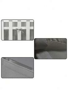 2 件纯色透气网状婴儿床衬垫，无需工具即可轻松安装，纯色透气婴儿床保险杠