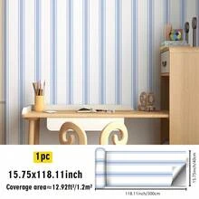 SUPSTICKER 1 rouleau de papier peint adhésif moderne et minimaliste à motif rayé, facile à décoller et à coller. Convient pour la décoration murale du salon, de la chambre, des armoires, des bureaux, des salles de classe, des dortoirs. Papier peint, stickers muraux, décoration murale, décoration de chambre, décoration de cuisine de 15,75*78,74/118,11/196,85 pouces
