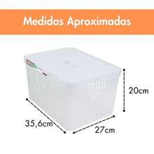 Set Of 5 Organizer Boxes With Lid, Large Basket In Resistant Plastic, Kit 2L, 4.5L, 17 Liters - LP HOUSE