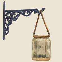 YMAISS 2 Packs Cast Iron Plant Hangers Outdoor HooksHanging Plant Bracket Heavy Duty Garden Planter Hooks Decorations Wall Mount For Flower Basket Lantern Bird Feeder Rustic Black