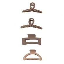 4pcs Matte Square Multi-Clip Hair Claw Clips, Hair Claw Hair Accessories Set, Non-Slip Daily Updo For Women, Suitable For Thick Hair, Simple & Fashionable Fashion Hair Clips, Casual Fall Winter For Vacation Outfits Woman