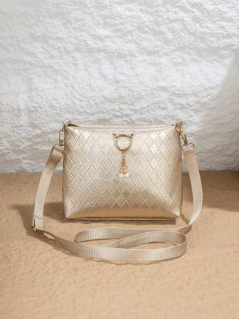 Women's Quilted Crossbody Bag, Adjustable Strap Wallet, Fashion Streetwear Style Bucket Bag, Casual Multifunctional Shoulder Bag, Zipper Closure, Polyester Lining, Wet Wipe Cleaning, Suitable For Daily Commute, Vacation, Outdoor