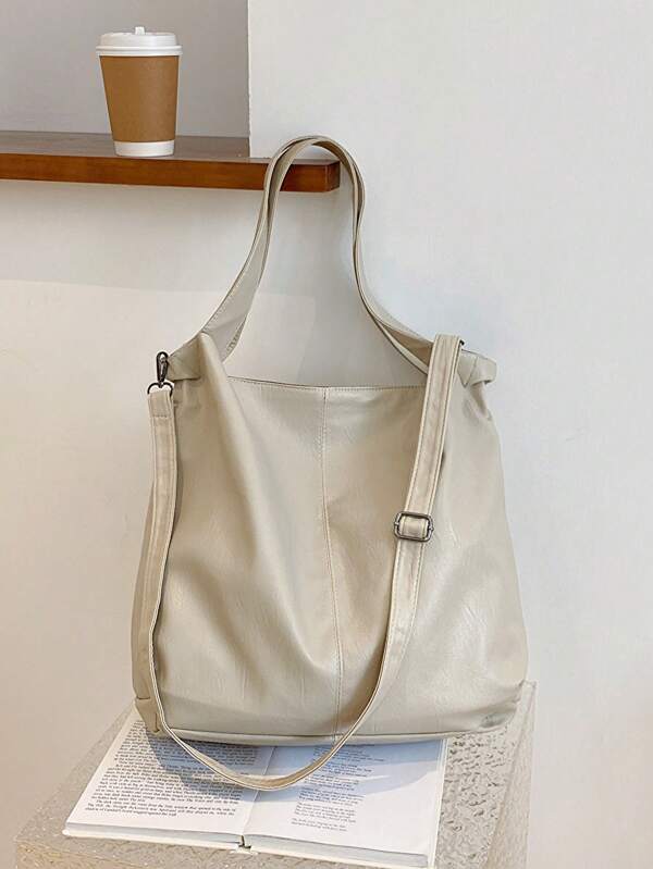 Sac à main polyvalent et décontracté en cuir doux pour femmes, sac fourre-tout à l'épaule et sac bandoulière