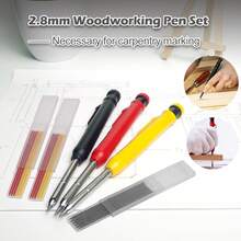Mechanical Pencil Carpenter Pencil With 2.8mm Refill, Long Nosed Deep Hole Mechanical Pencil Marker With Built-In Sharpener For Carpenter Woodworking Architect Fathers Day Gift - Multicolor - View 6