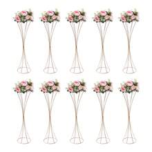 JUSODIN Pack Of 10 Gold Wedding Centerpieces Table Vase, 80 Cm Tall Metal Trumpet Vase, Street Guide For Wedding Party Dinner Centerpiece, Flower Stand For Christmas Anniversary Decoration - Gold - View 3